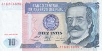 p129a from Peru: 10 Intis from 1987