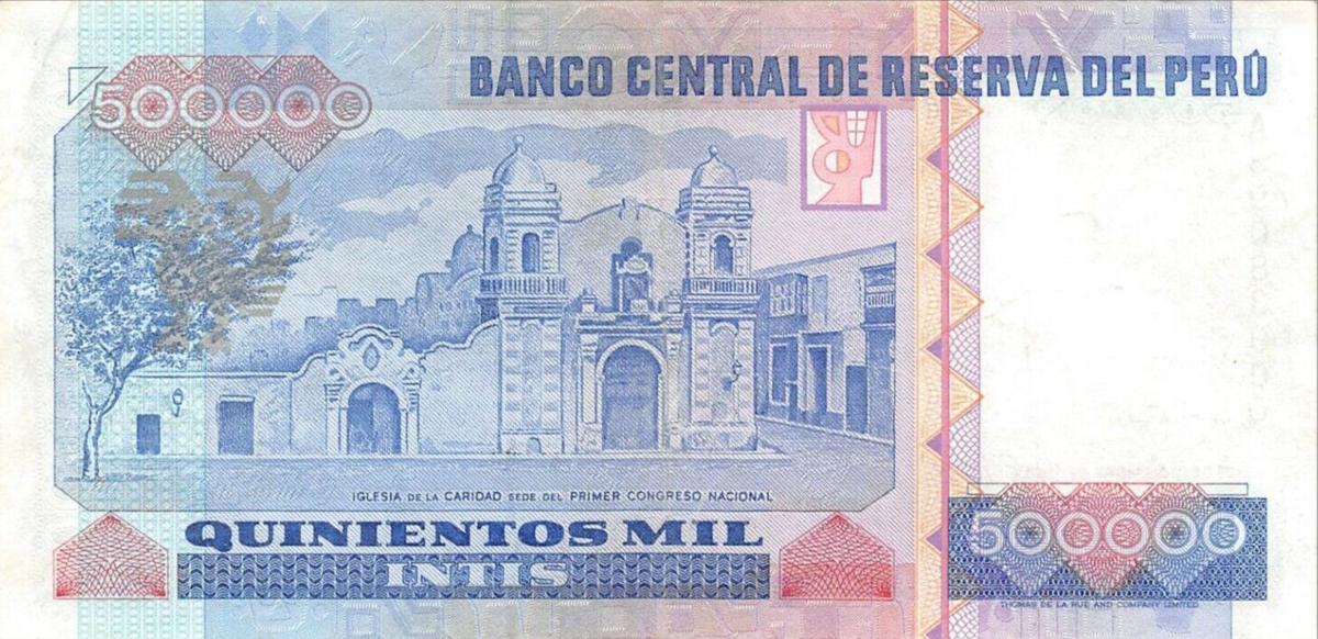 Back of Peru p146A: 500000 Intis from 1988