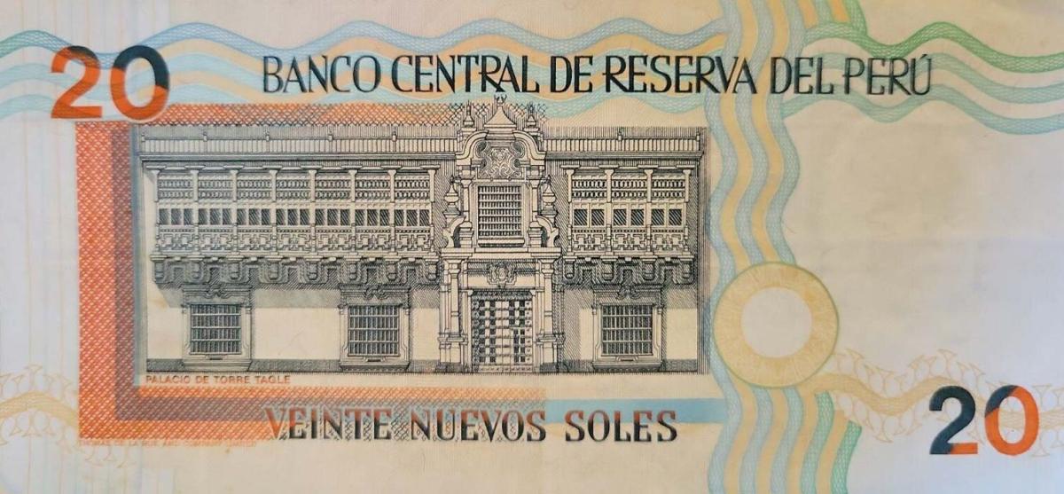 Back of Peru p152: 20 Nuevos Soles from 1991