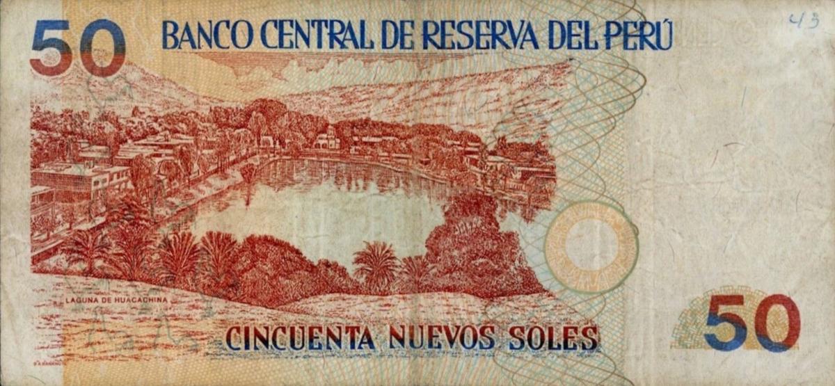 Back of Peru p169: 50 Nuevos Soles from 1998