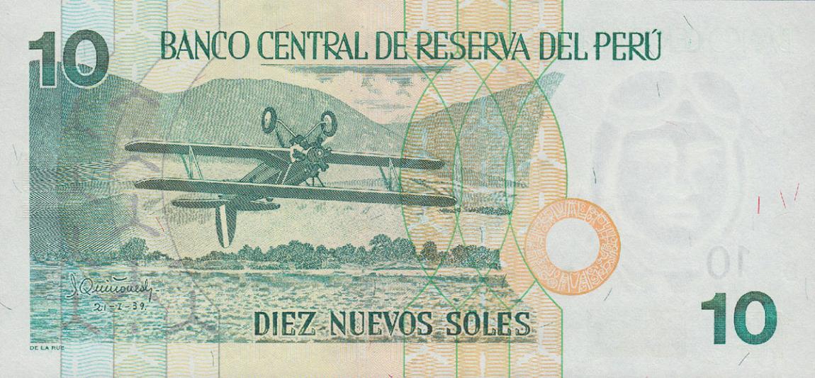 Back of Peru p175: 10 Nuevos Soles from 2001