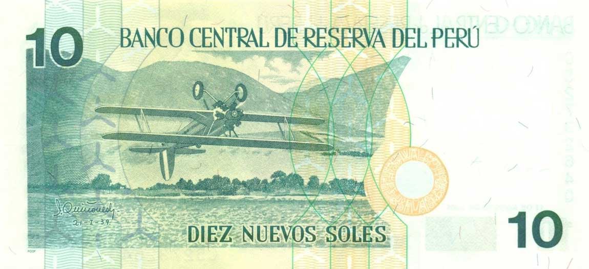 Back of Peru p179a: 10 Nuevos Soles from 2005