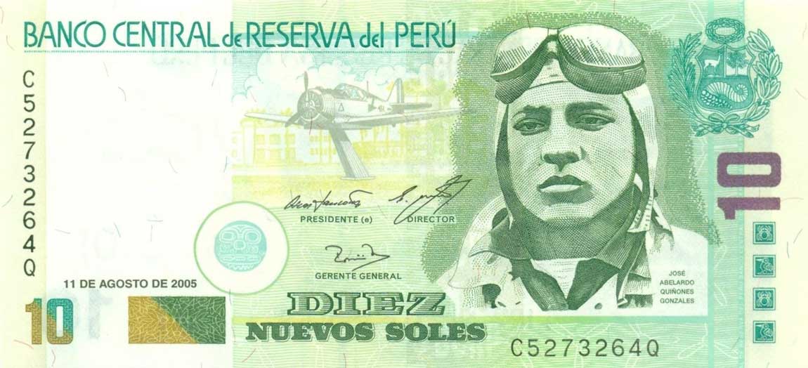 Front of Peru p179a: 10 Nuevos Soles from 2005