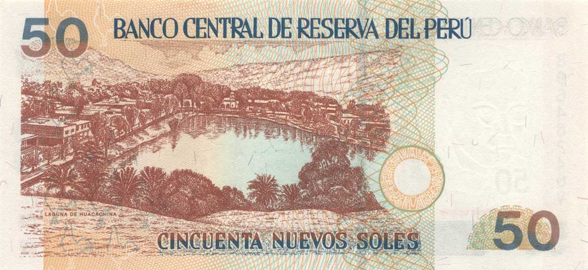 Back of Peru p180b: 50 Nuevos Soles from 2006