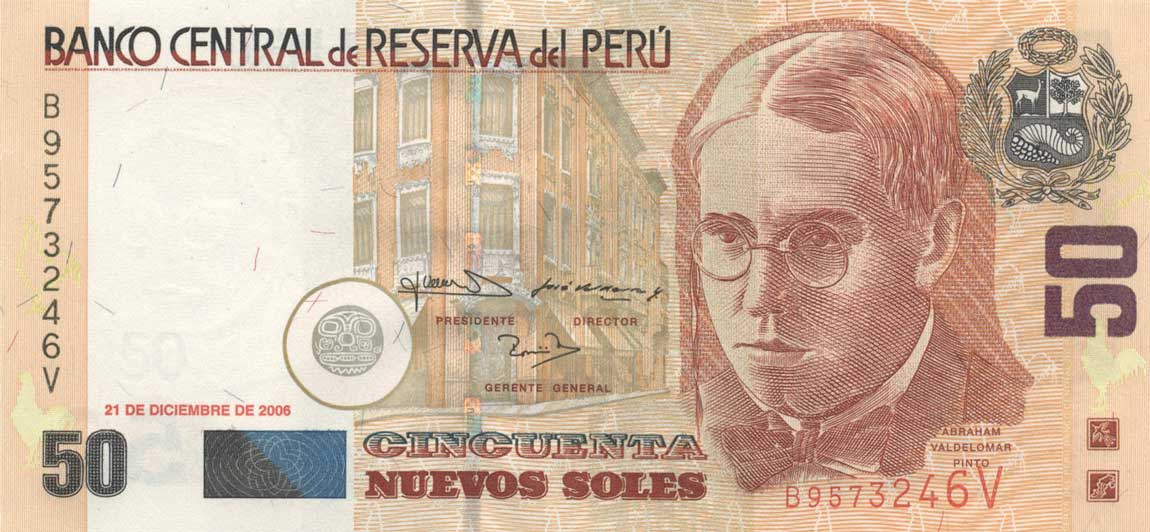 Front of Peru p180b: 50 Nuevos Soles from 2006