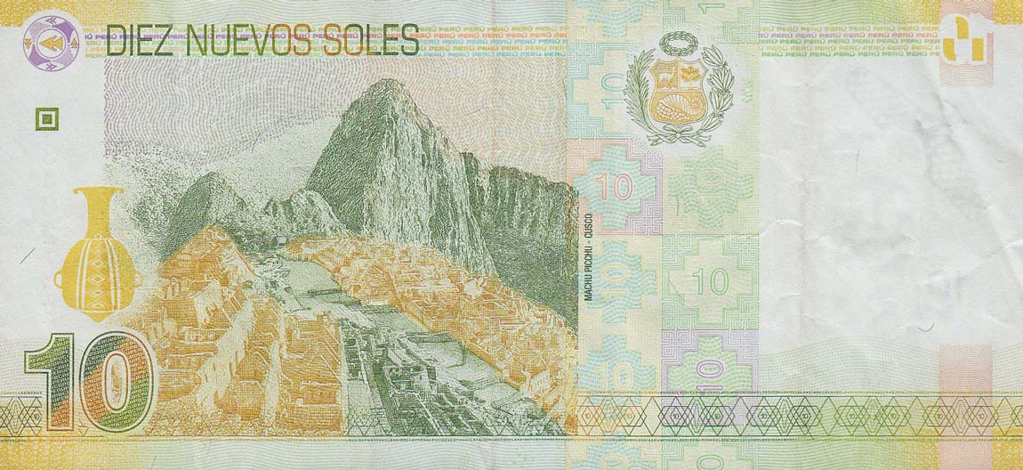 Back of Peru p182: 10 Nuevos Soles from 2009