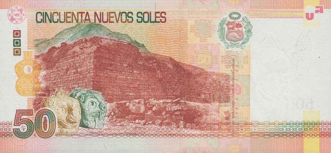 Back of Peru p189: 50 Nuevos Soles from 2012