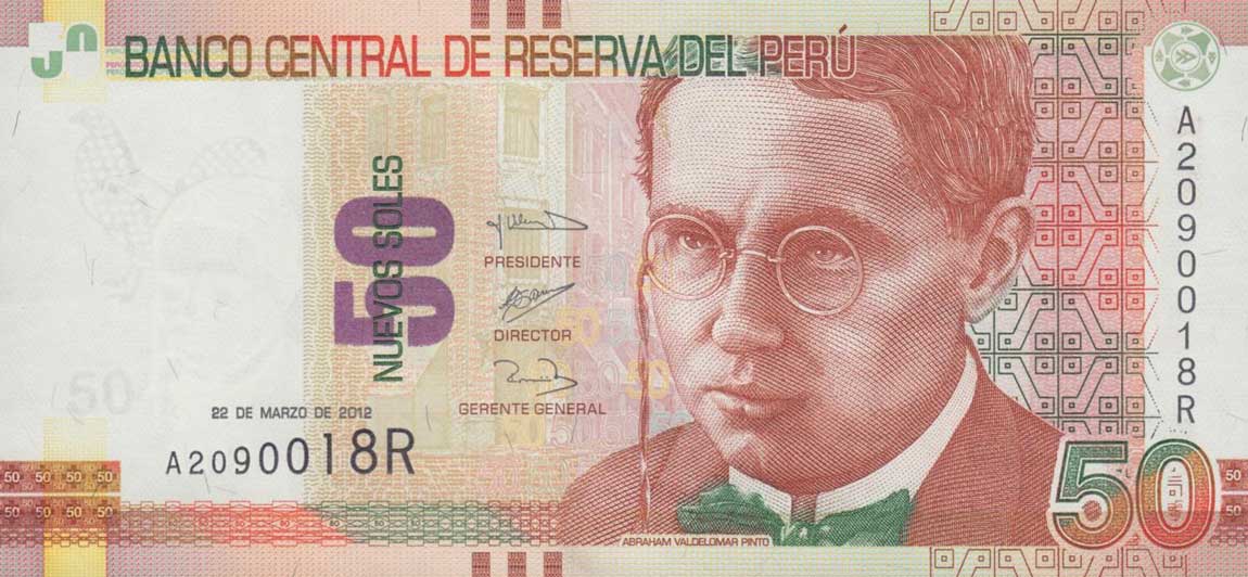 Front of Peru p189: 50 Nuevos Soles from 2012