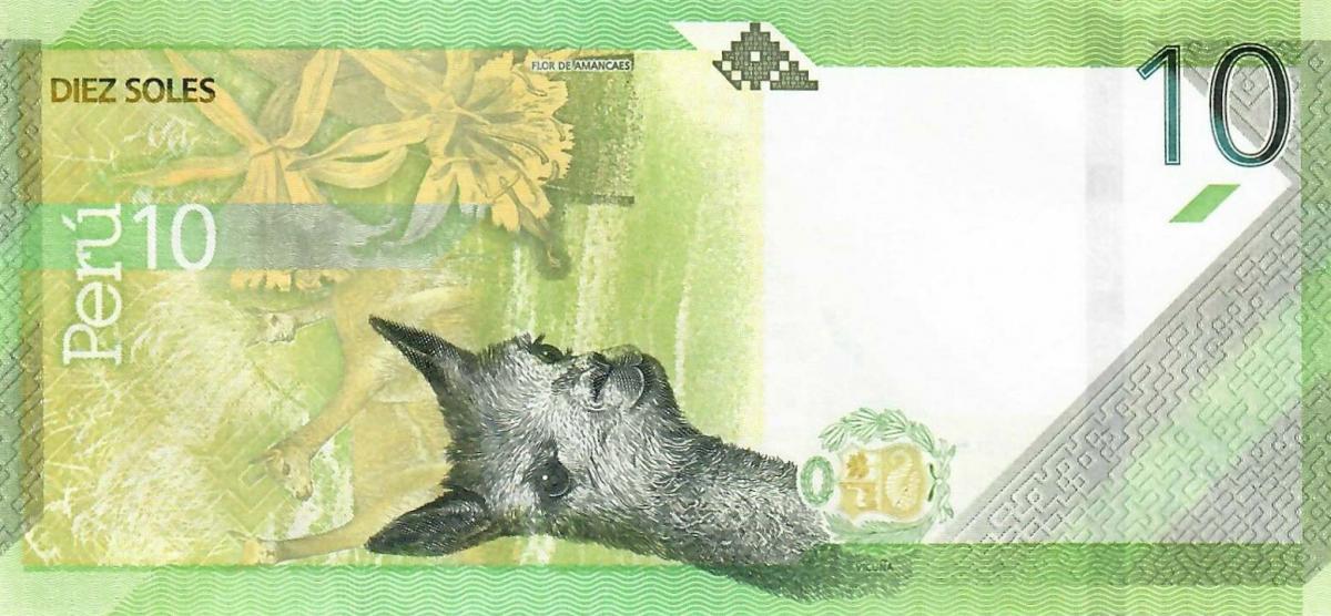 Back of Peru p196: 10 Soles from 2019