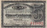 p29 from Peru: 5 Centavos from 1917