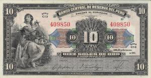 p67Aa from Peru: 10 Soles from 1941