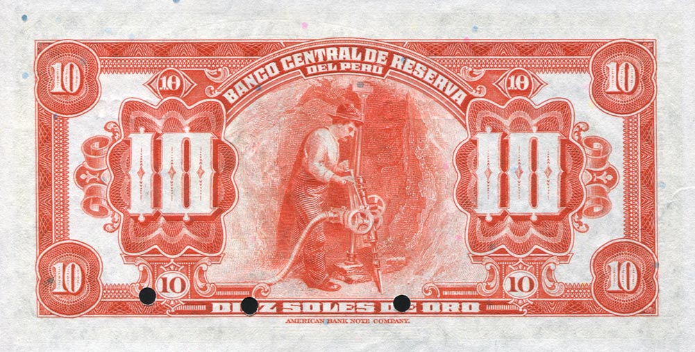 Back of Peru p67As: 10 Soles from 1941