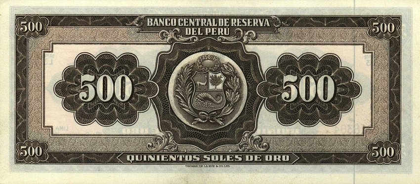 Back of Peru p80b: 500 Soles from 1959