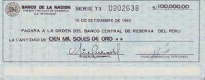 pR2 from Peru: 100000 Soles from 1985