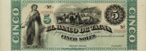 pS384r from Peru: 5 Soles from 1870 pS384r from Peru: 5 Soles from 1870