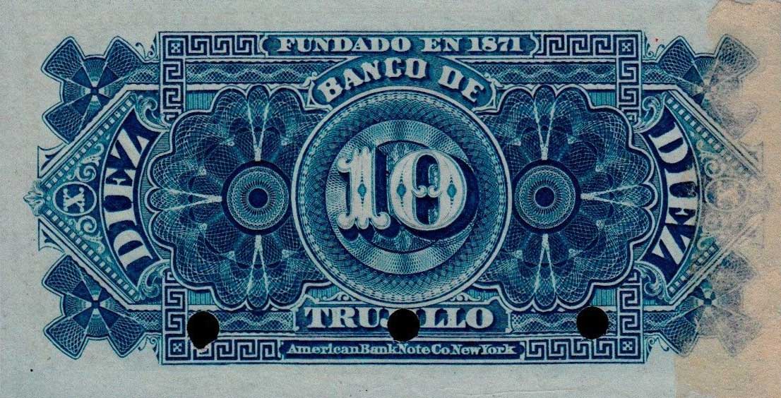 Back of Peru pS411s: 10 Centavos from 1876