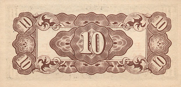 Back of Philippines p104b: 10 Centavos from 1942
