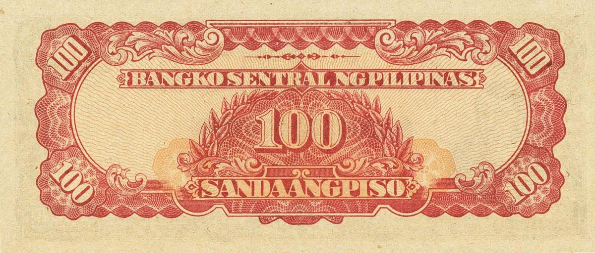 Back of Philippines p116r: 100 Piso from 1944