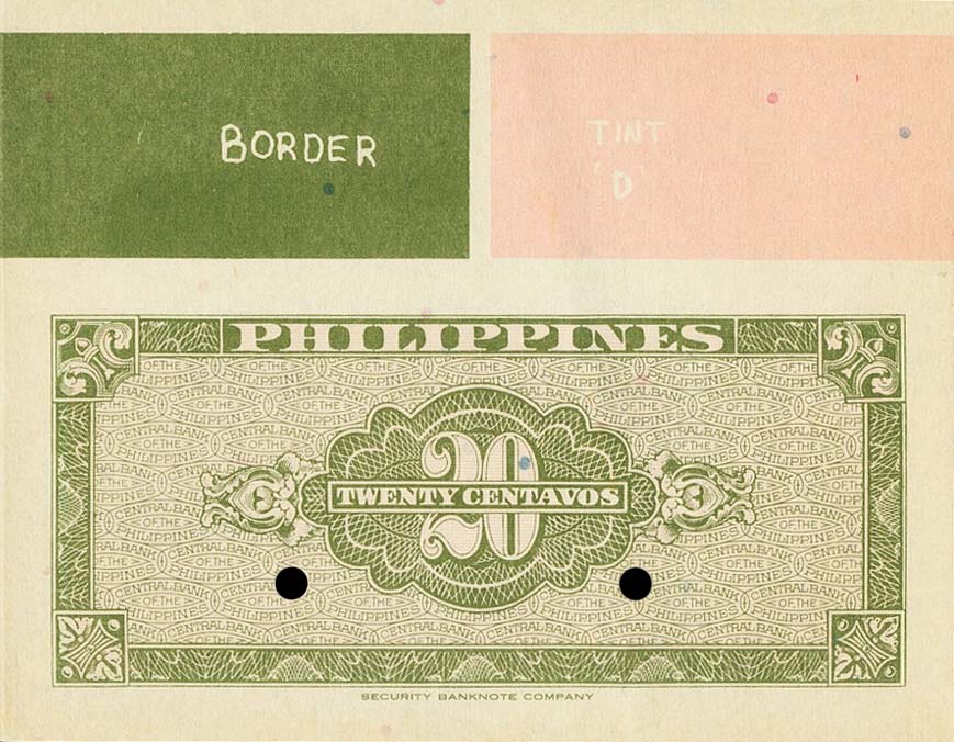 Back of Philippines p129r: 20 Centavos from 1949