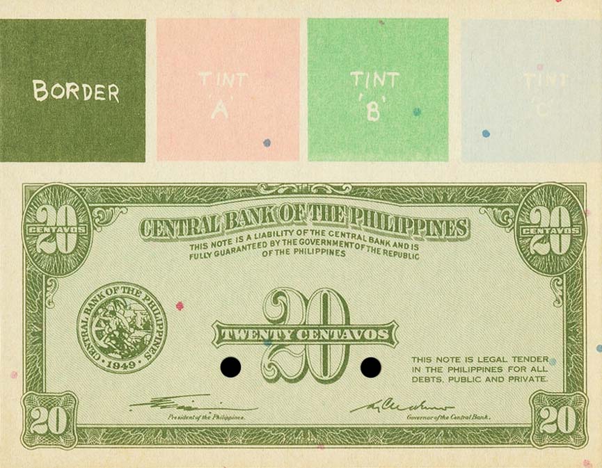 Front of Philippines p129r: 20 Centavos from 1949