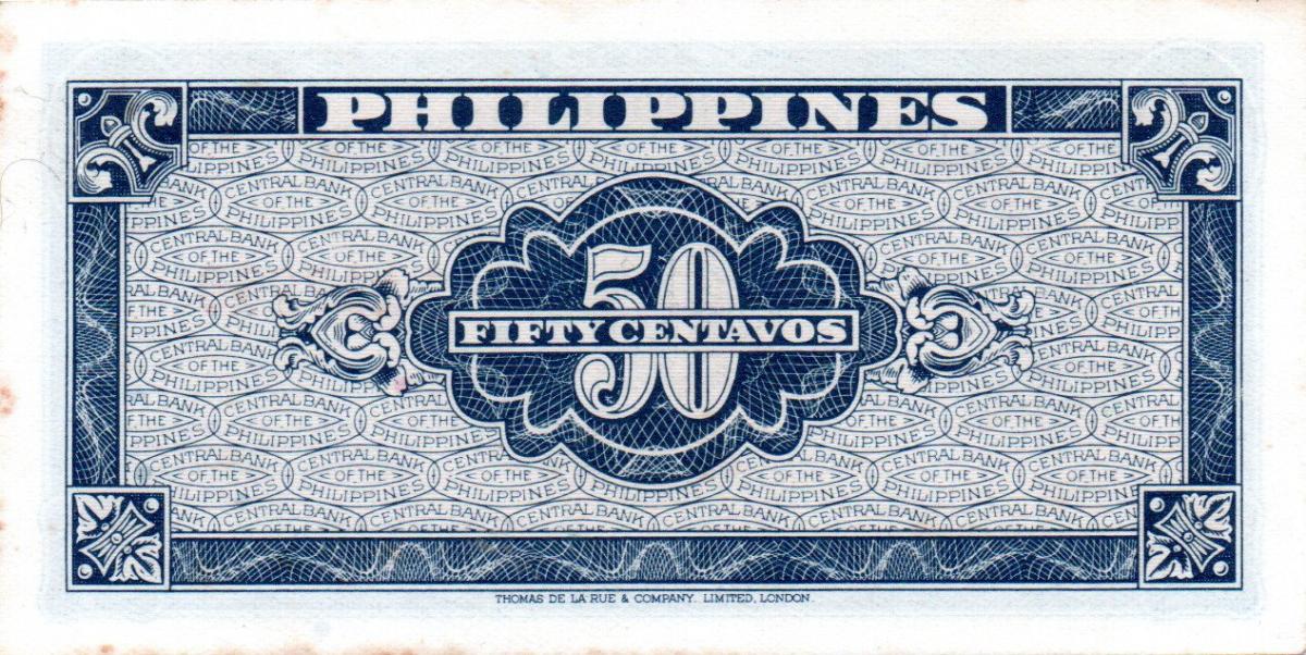 Back of Philippines p131a: 50 Centavos from 1949