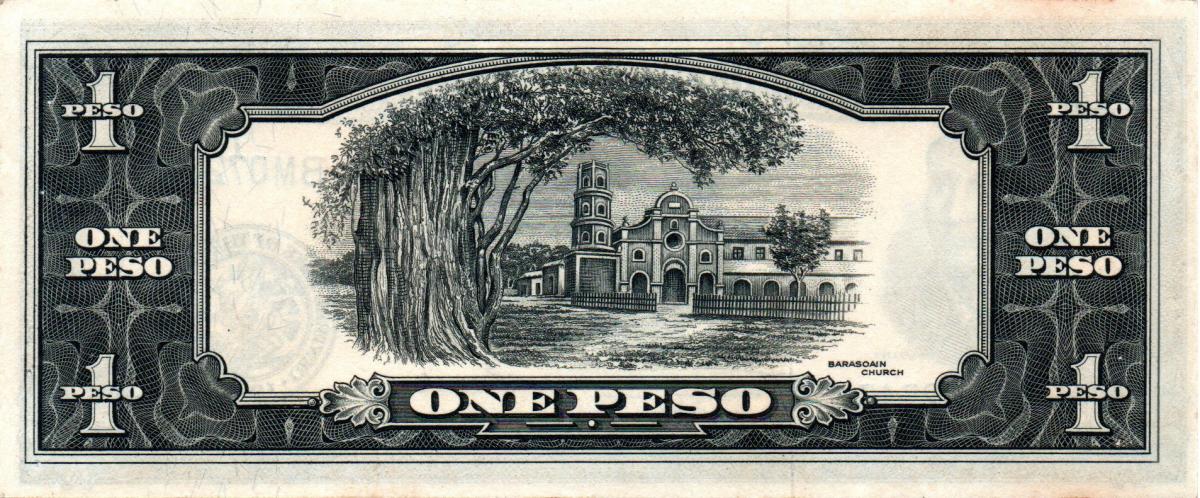 Back of Philippines p133b: 1 Peso from 1949