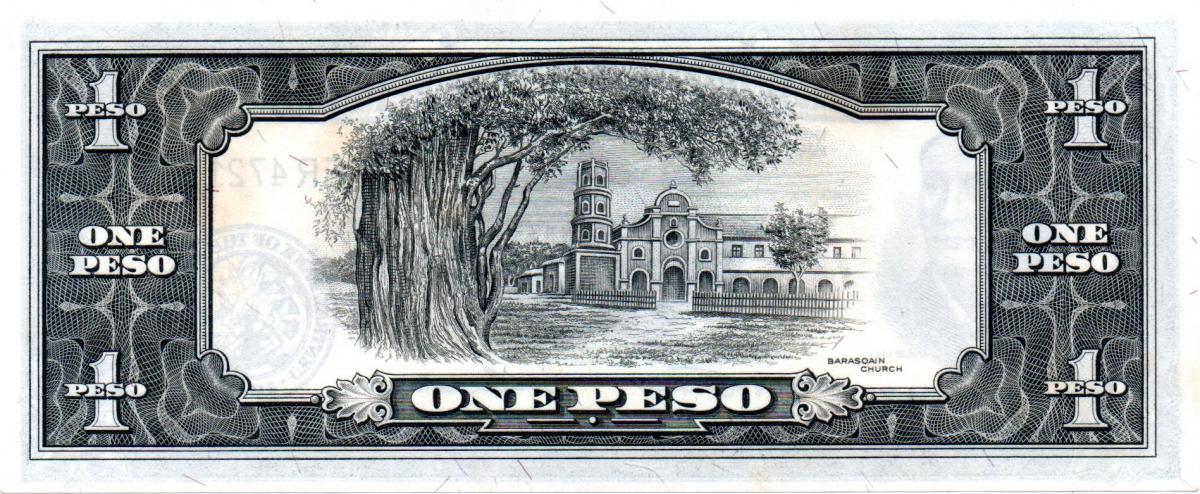 Back of Philippines p133d: 1 Peso from 1949