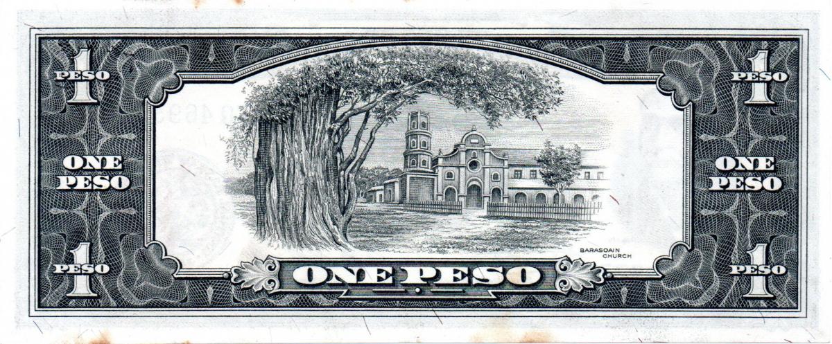 Back of Philippines p133g: 1 Peso from 1949