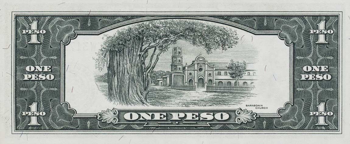 Back of Philippines p133s8: 1 Peso from 1949