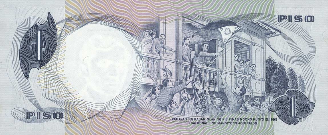 Back of Philippines p142b: 1 Piso from 1969