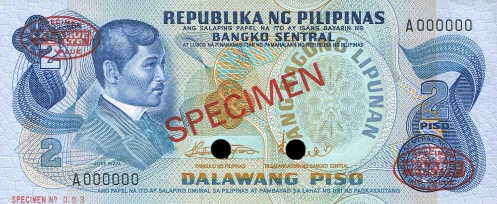 Front of Philippines p159s2: 2 Piso from 1978