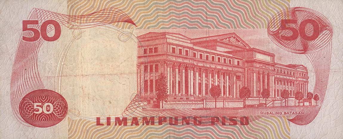 Back of Philippines p163b: 50 Piso from 1978