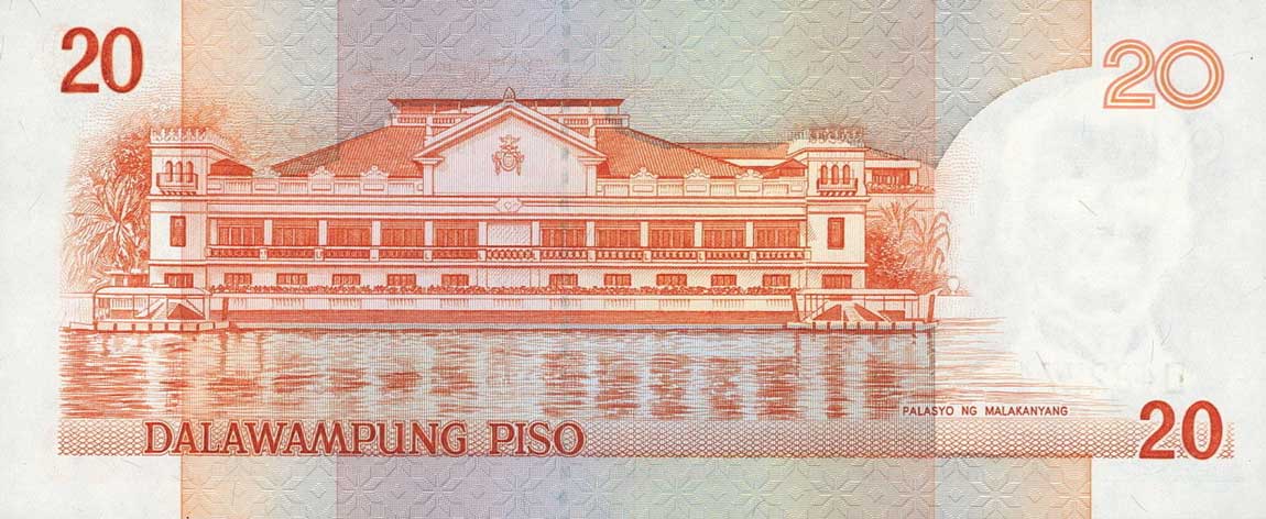 Back of Philippines p170a: 20 Piso from 1986