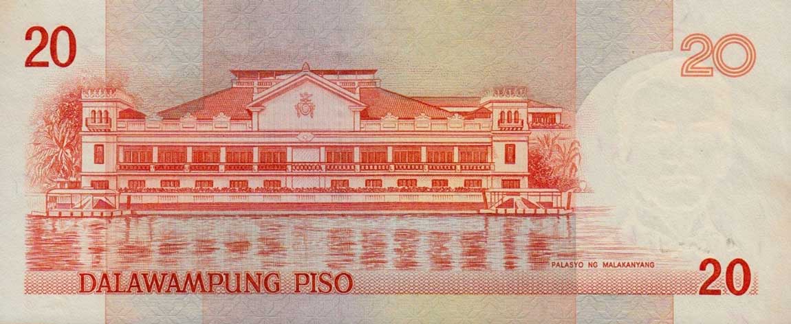 Back of Philippines p170b: 20 Piso from 1986