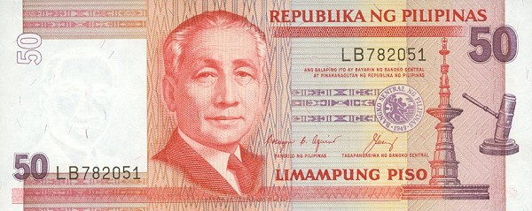 Front of Philippines p171b: 50 Piso from 1987