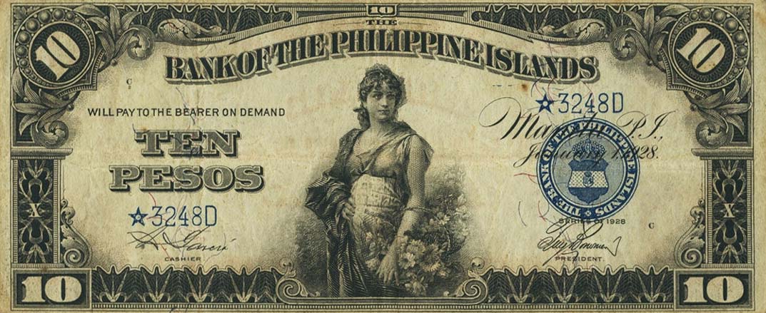 Front of Philippines p17r: 10 Pesos from 1928