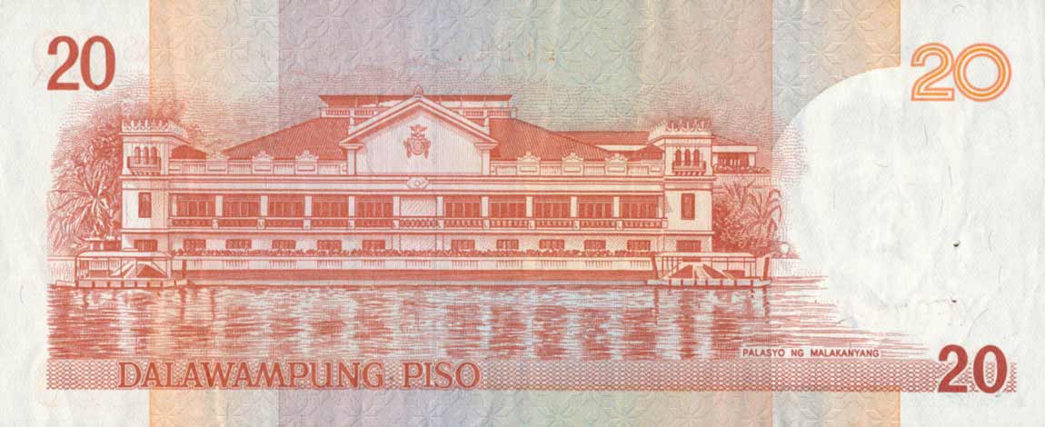 Back of Philippines p182i: 20 Piso from 2001