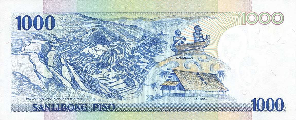 Back of Philippines p186r: 1000 Piso from 1998