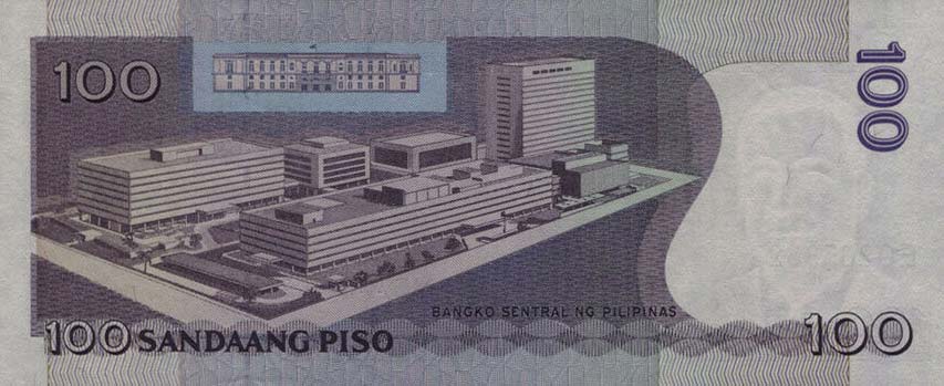 Back of Philippines p194d: 100 Piso from 2010