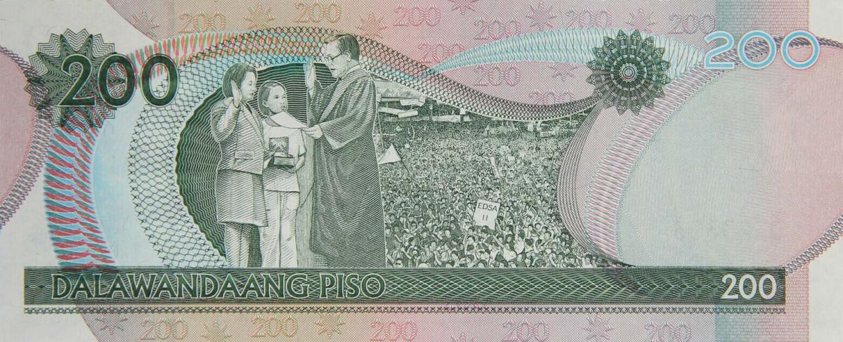 Back of Philippines p195r: 200 Piso from 2002