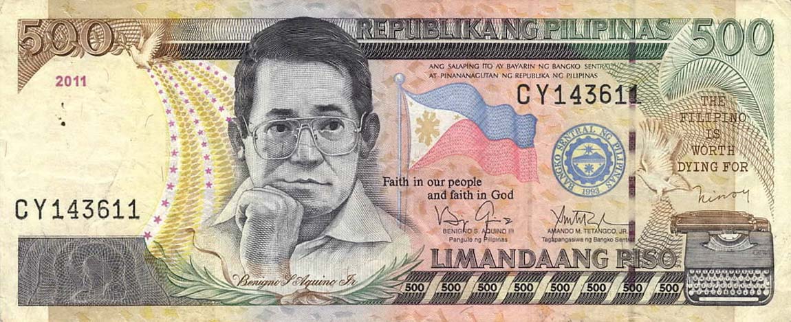 Front of Philippines p196c: 500 Piso from 2010