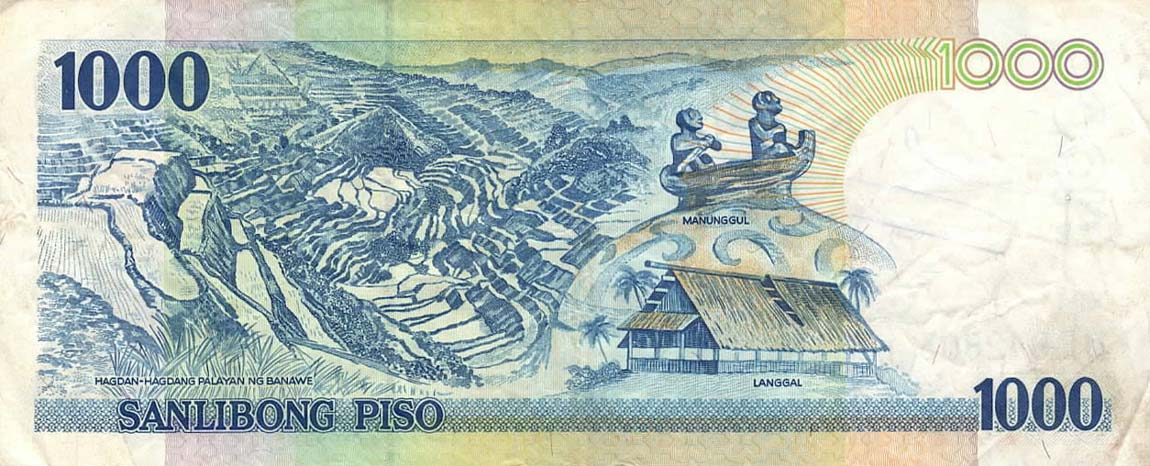 Back of Philippines p197b: 1000 Piso from 2005