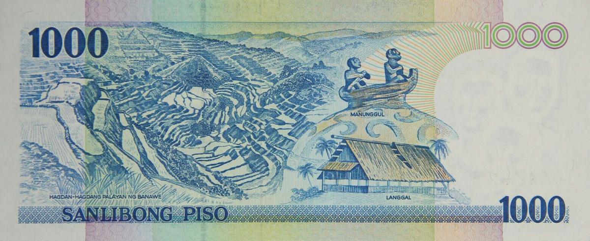 Back of Philippines p197r: 1000 Piso from 2001