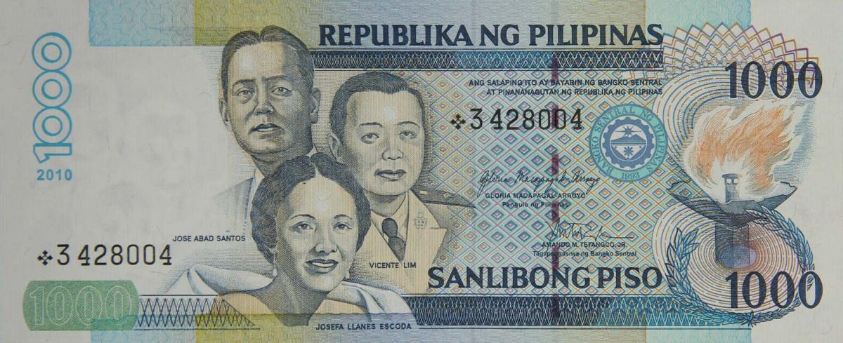 Front of Philippines p197r: 1000 Piso from 2001