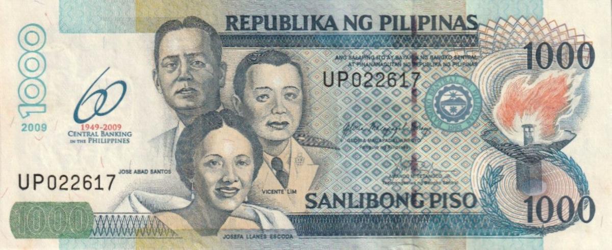Front of Philippines p205: 1000 Pesos from 2009