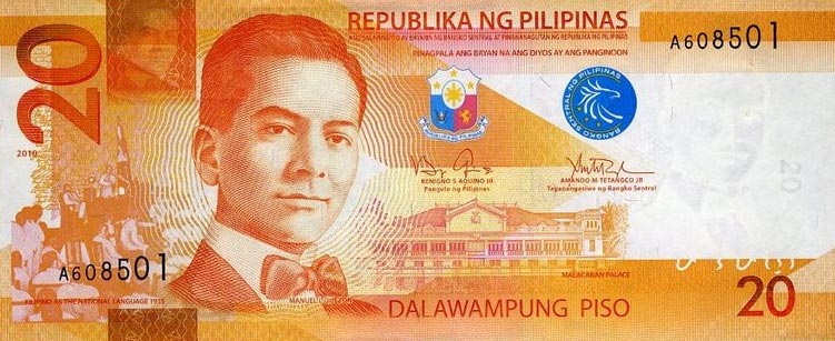 Front of Philippines p206a: 20 Pesos from 2010