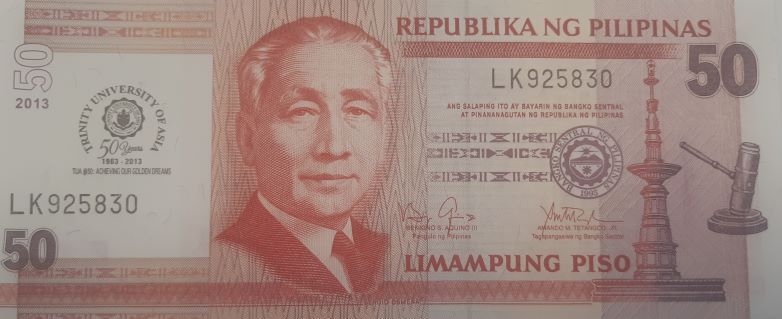 Front of Philippines p216: 50 Piso from 2013