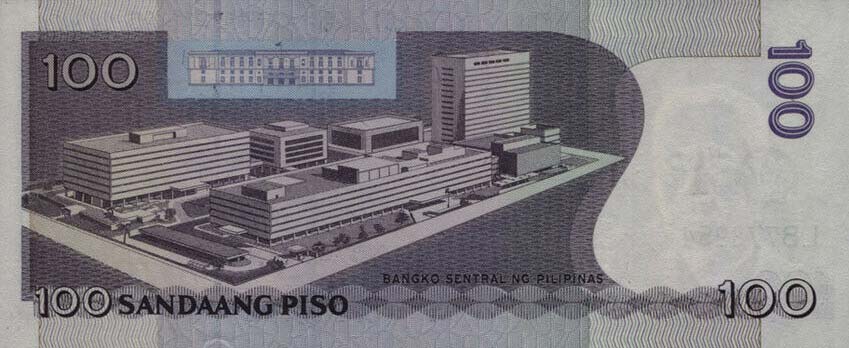 Back of Philippines p219: 100 Piso from 2013