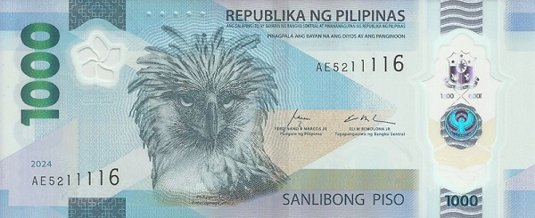 Front of Philippines p241: 1000 Pesos from 2024