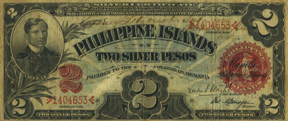 Front of Philippines p25b: 2 Pesos from 1903